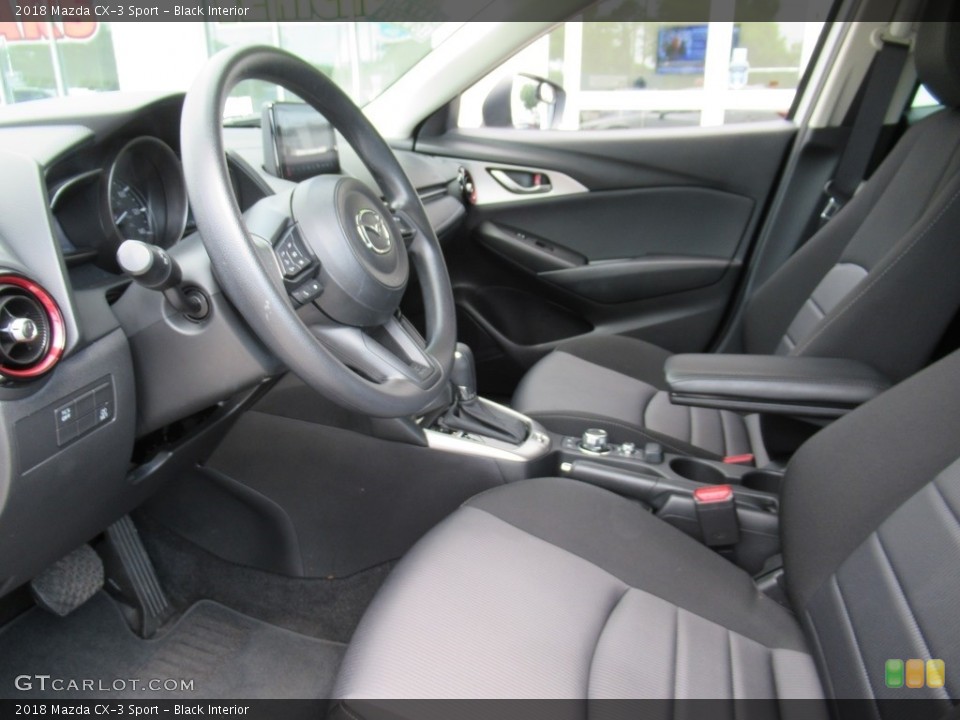 Black Interior Front Seat for the 2018 Mazda CX-3 Sport #138816896