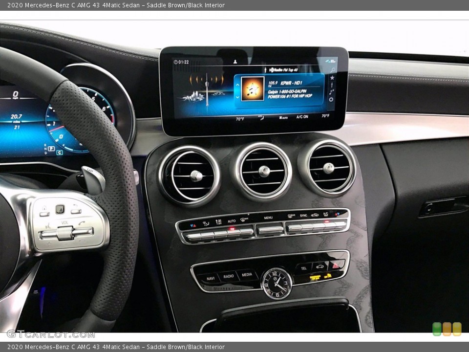 Saddle Brown/Black Interior Controls for the 2020 Mercedes-Benz C AMG 43 4Matic Sedan #138819866