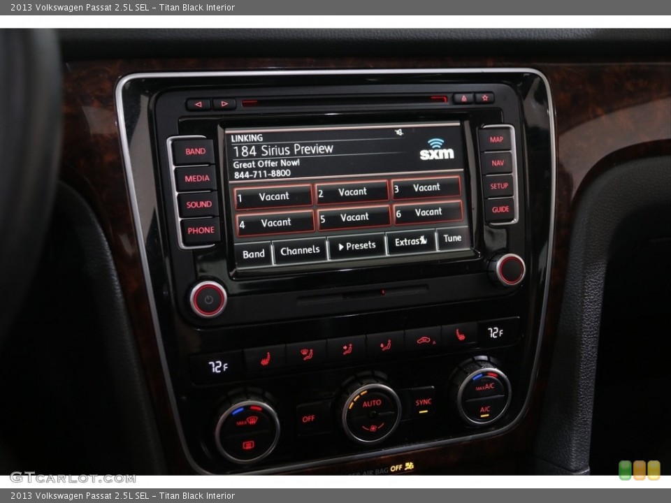 Titan Black Interior Controls for the 2013 Volkswagen Passat 2.5L SEL #138842042