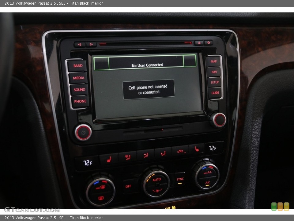 Titan Black Interior Controls for the 2013 Volkswagen Passat 2.5L SEL #138842060