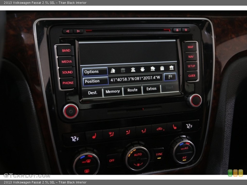 Titan Black Interior Controls for the 2013 Volkswagen Passat 2.5L SEL #138842102