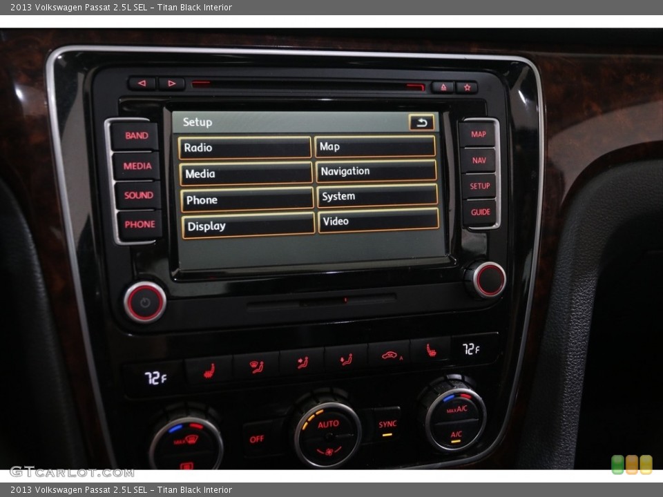 Titan Black Interior Controls for the 2013 Volkswagen Passat 2.5L SEL #138842129