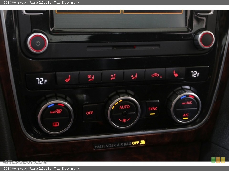 Titan Black Interior Controls for the 2013 Volkswagen Passat 2.5L SEL #138842150