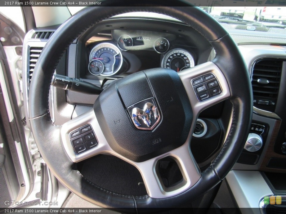 Black Interior Steering Wheel for the 2017 Ram 1500 Laramie Crew Cab 4x4 #138843791