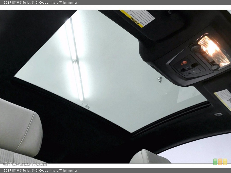 Ivory White Interior Sunroof for the 2017 BMW 6 Series 640i Coupe #138859787