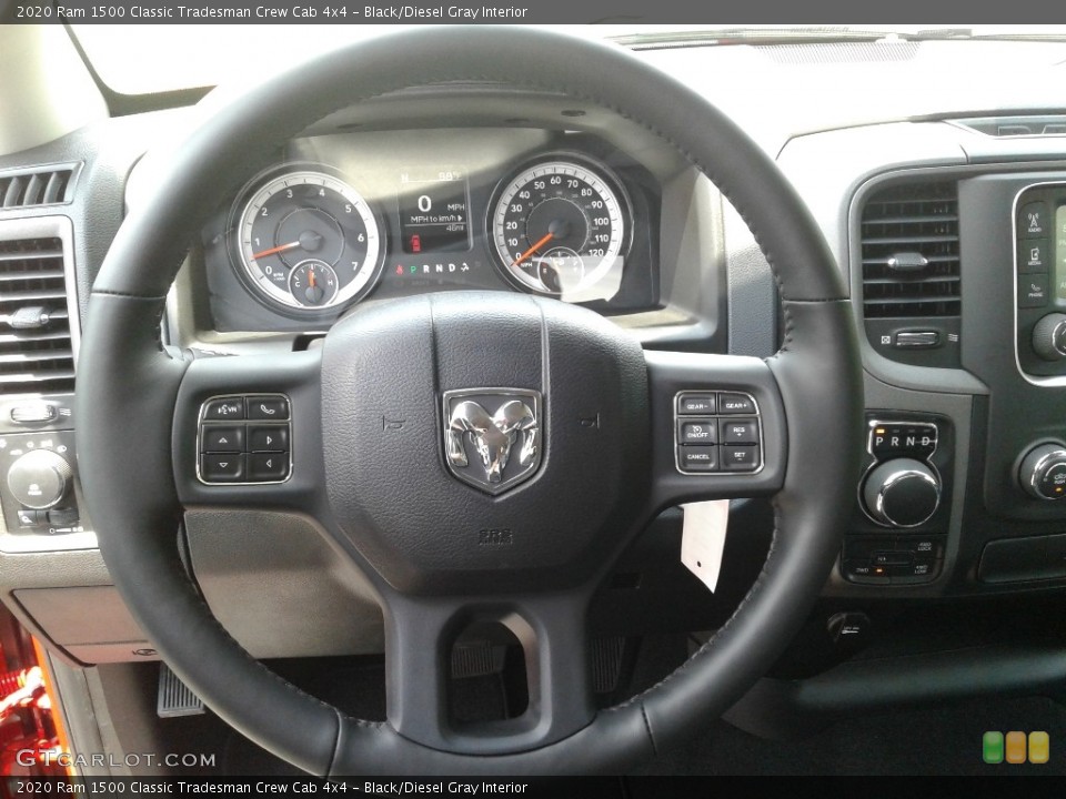 Black/Diesel Gray Interior Steering Wheel for the 2020 Ram 1500 Classic Tradesman Crew Cab 4x4 #138869509