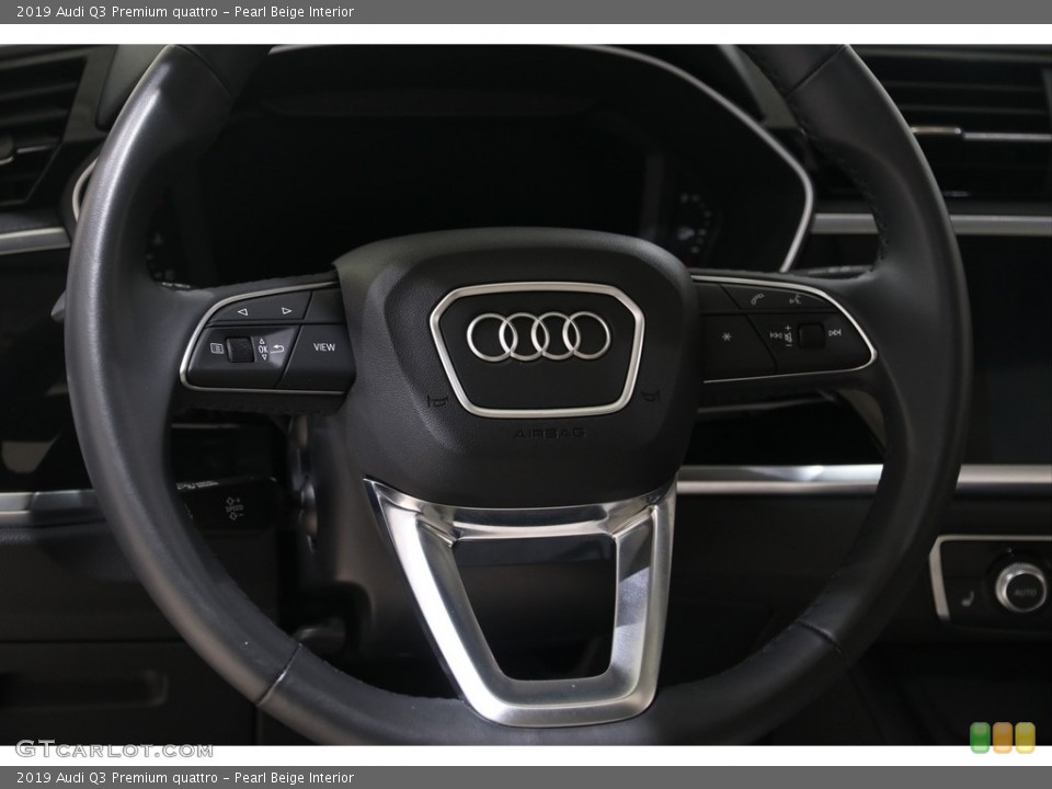 Pearl Beige Interior Steering Wheel for the 2019 Audi Q3 Premium quattro #138875072