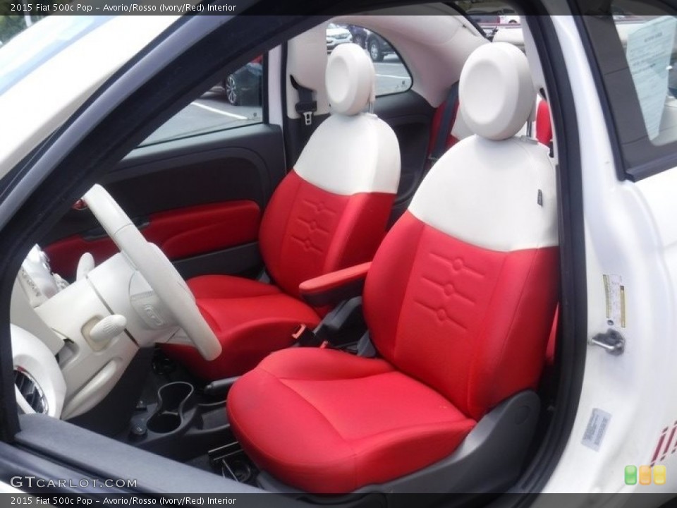 Avorio/Rosso (Ivory/Red) 2015 Fiat 500c Interiors