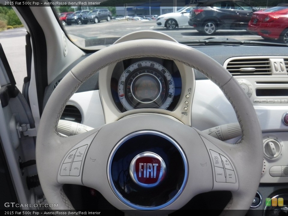 Avorio/Rosso (Ivory/Red) Interior Steering Wheel for the 2015 Fiat 500c Pop #138876035