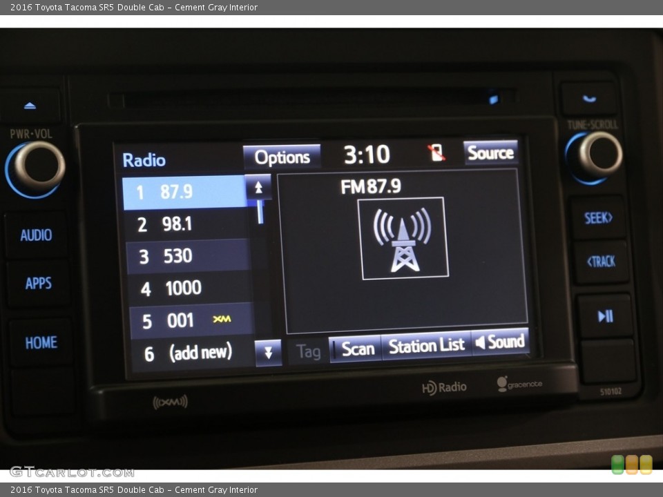 Cement Gray Interior Audio System for the 2016 Toyota Tacoma SR5 Double Cab #138880706
