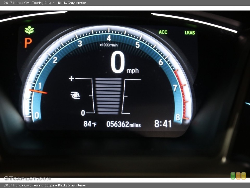 Black/Gray Interior Gauges for the 2017 Honda Civic Touring Coupe #138880996