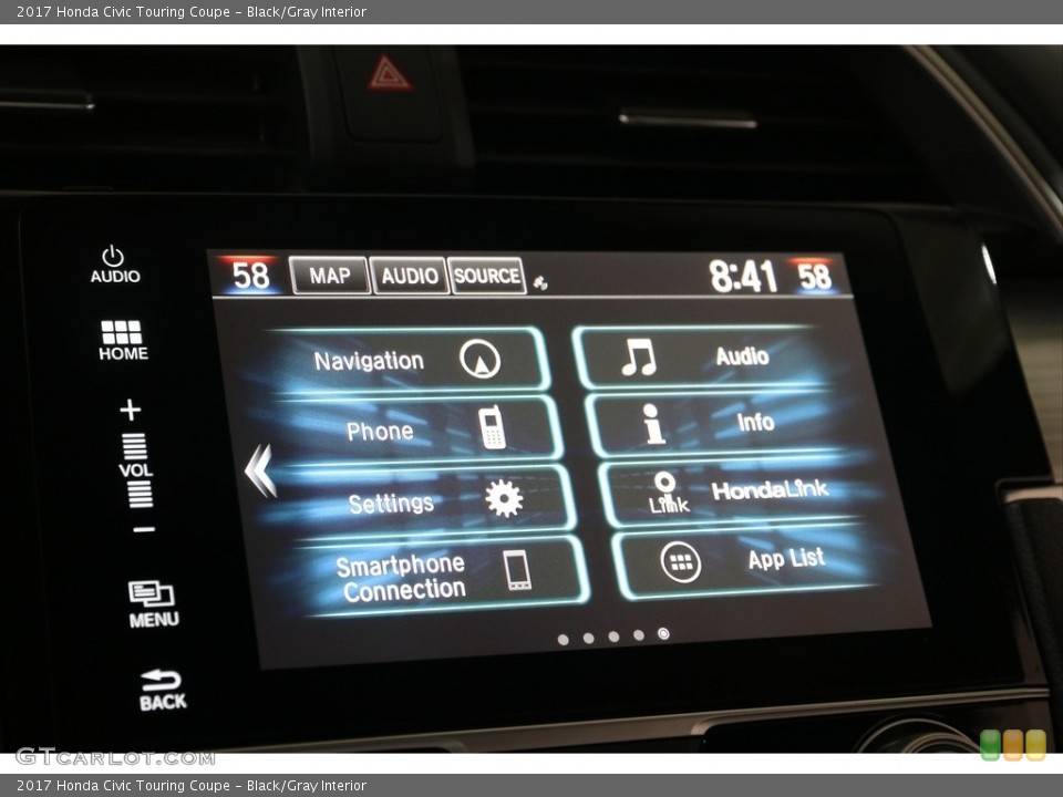 Black/Gray Interior Controls for the 2017 Honda Civic Touring Coupe #138881054