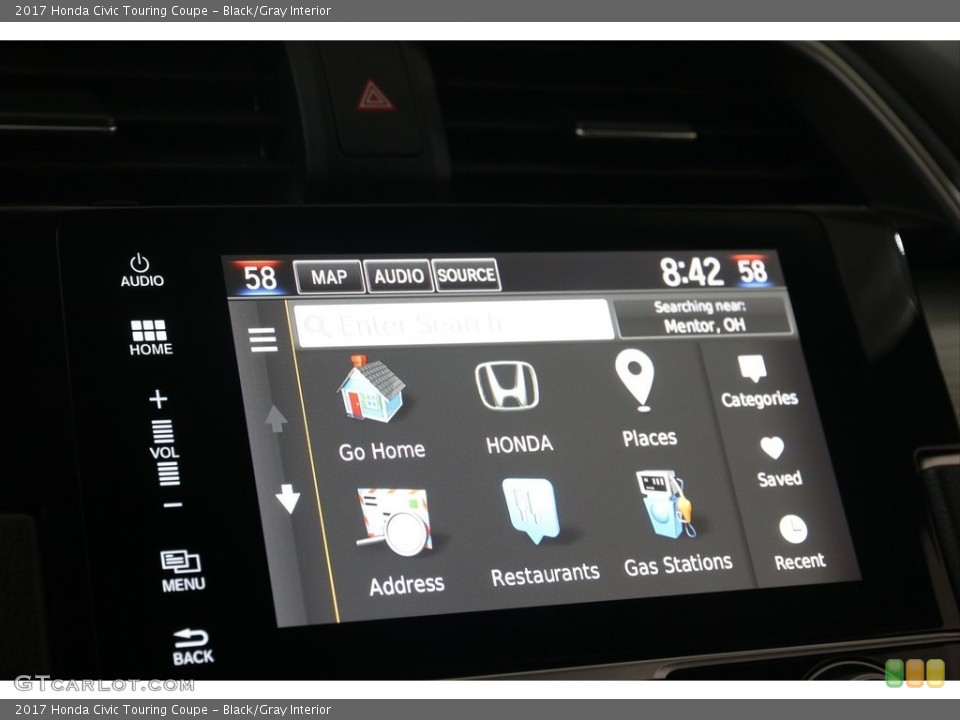 Black/Gray Interior Controls for the 2017 Honda Civic Touring Coupe #138881087