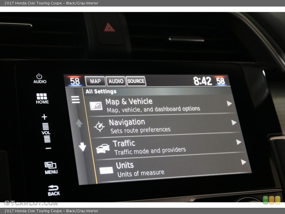 Black/Gray Interior Controls for the 2017 Honda Civic Touring Coupe #138881132