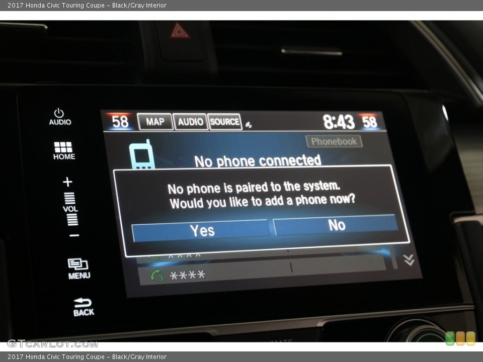 Black/Gray Interior Controls for the 2017 Honda Civic Touring Coupe #138881150
