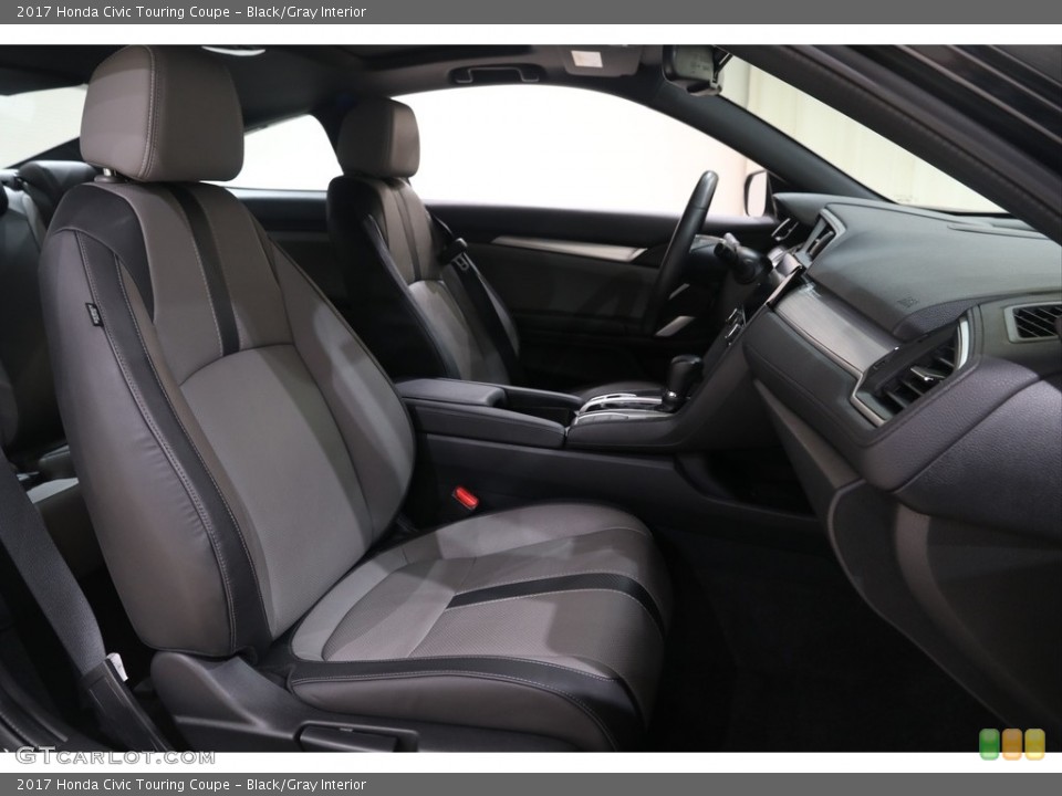 Black/Gray Interior Front Seat for the 2017 Honda Civic Touring Coupe #138881207