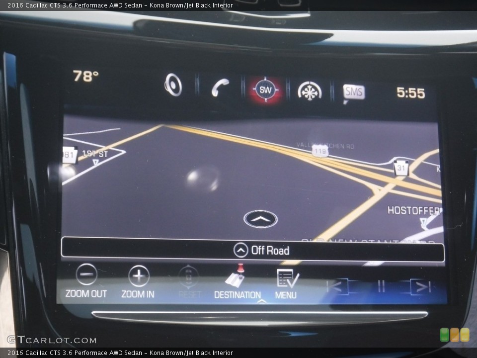 Kona Brown/Jet Black Interior Navigation for the 2016 Cadillac CTS 3.6 Performace AWD Sedan #138881528