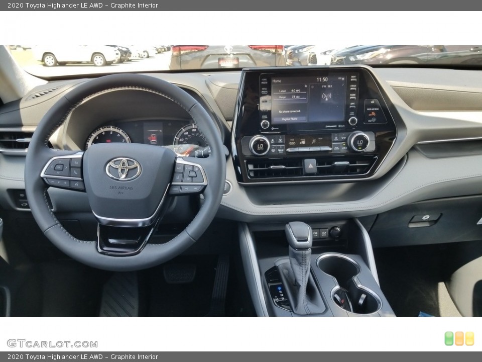 Graphite Interior Dashboard for the 2020 Toyota Highlander LE AWD #138885779