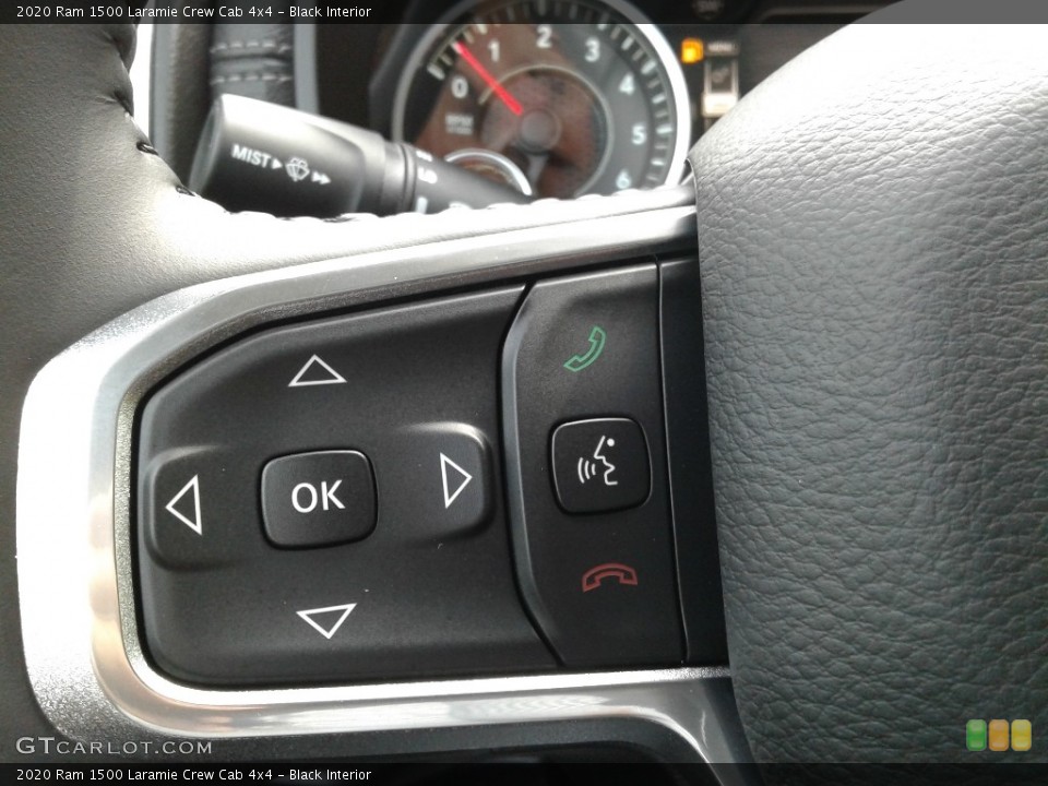 Black Interior Steering Wheel for the 2020 Ram 1500 Laramie Crew Cab 4x4 #138891125