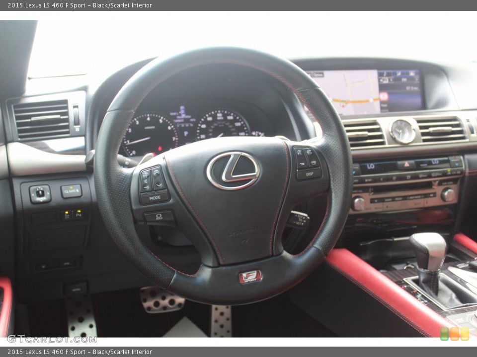 Black/Scarlet Interior Steering Wheel for the 2015 Lexus LS 460 F Sport #138895520