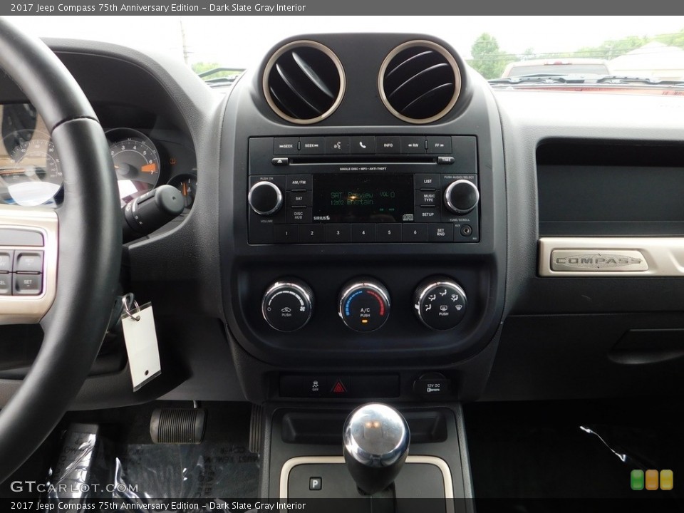 Dark Slate Gray Interior Controls for the 2017 Jeep Compass 75th Anniversary Edition #138902303