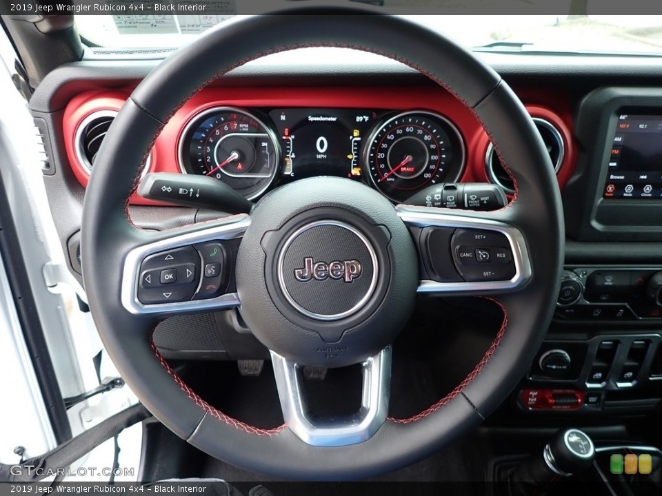 Black Interior Steering Wheel for the 2019 Jeep Wrangler Rubicon 4x4 #138919289