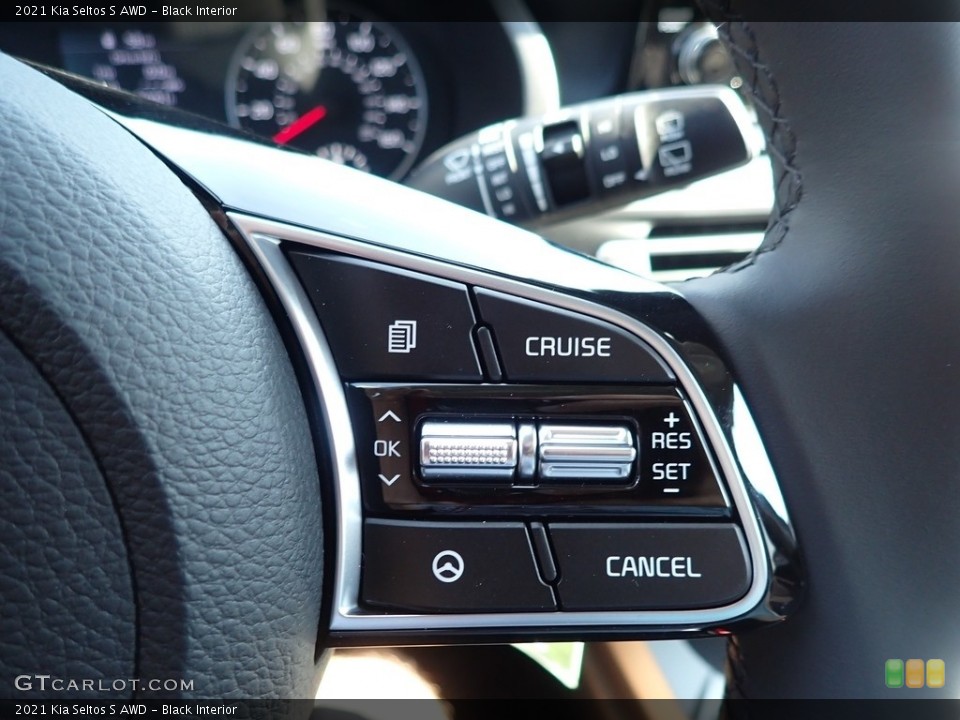 Black Interior Steering Wheel for the 2021 Kia Seltos S AWD #138946235