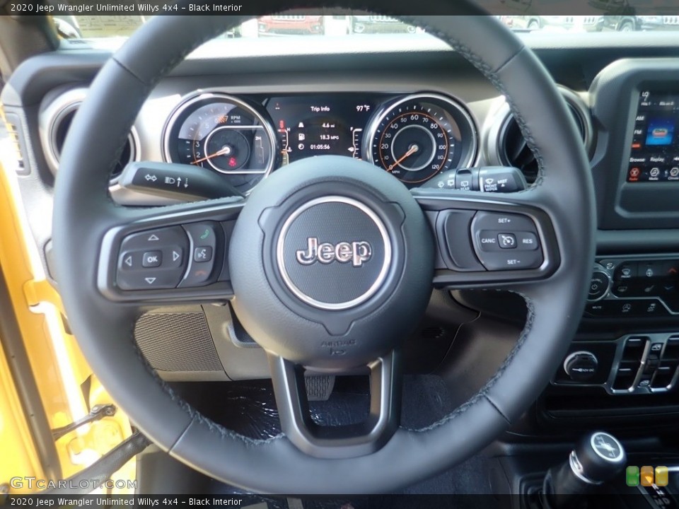 Black Interior Steering Wheel for the 2020 Jeep Wrangler Unlimited Willys 4x4 #138955049