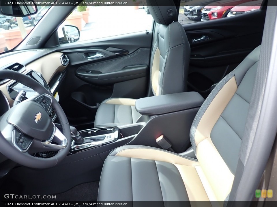 Jet Black/Almond Butter Interior Front Seat for the 2021 Chevrolet Trailblazer ACTIV AWD #138969198