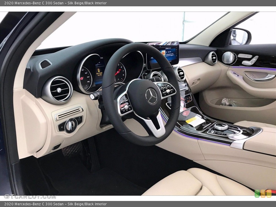 Silk Beige/Black Interior Dashboard for the 2020 Mercedes-Benz C 300 Sedan #138989207