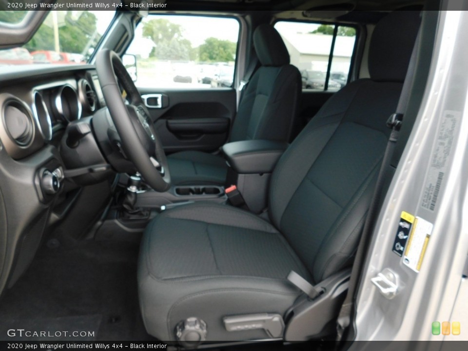 Black Interior Front Seat for the 2020 Jeep Wrangler Unlimited Willys 4x4 #138991646