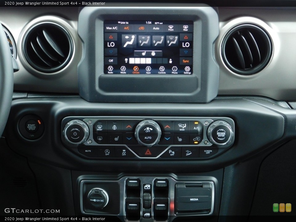 Black Interior Controls for the 2020 Jeep Wrangler Unlimited Sport 4x4 #138992126