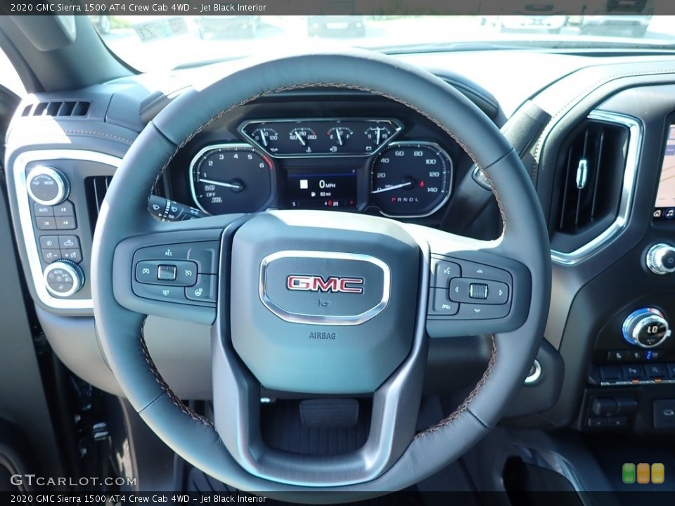 Jet Black Interior Steering Wheel for the 2020 GMC Sierra 1500 AT4 Crew Cab 4WD #138995732