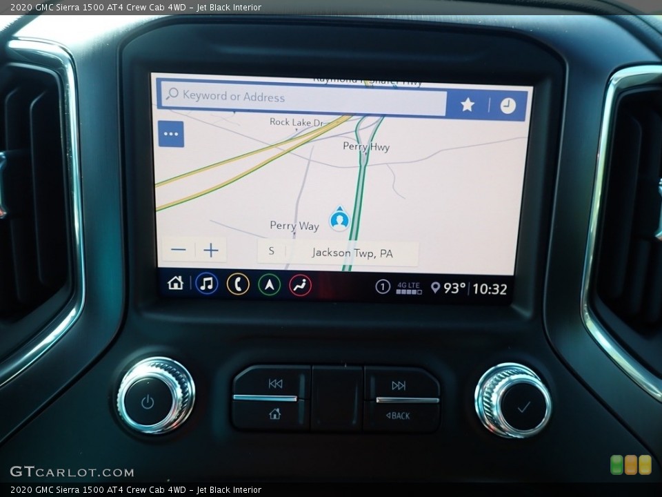 Jet Black Interior Navigation for the 2020 GMC Sierra 1500 AT4 Crew Cab 4WD #138995750