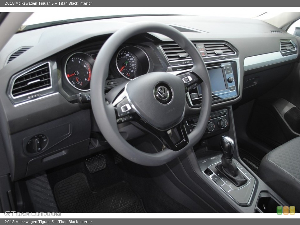 Titan Black Interior Dashboard for the 2018 Volkswagen Tiguan S #138995759