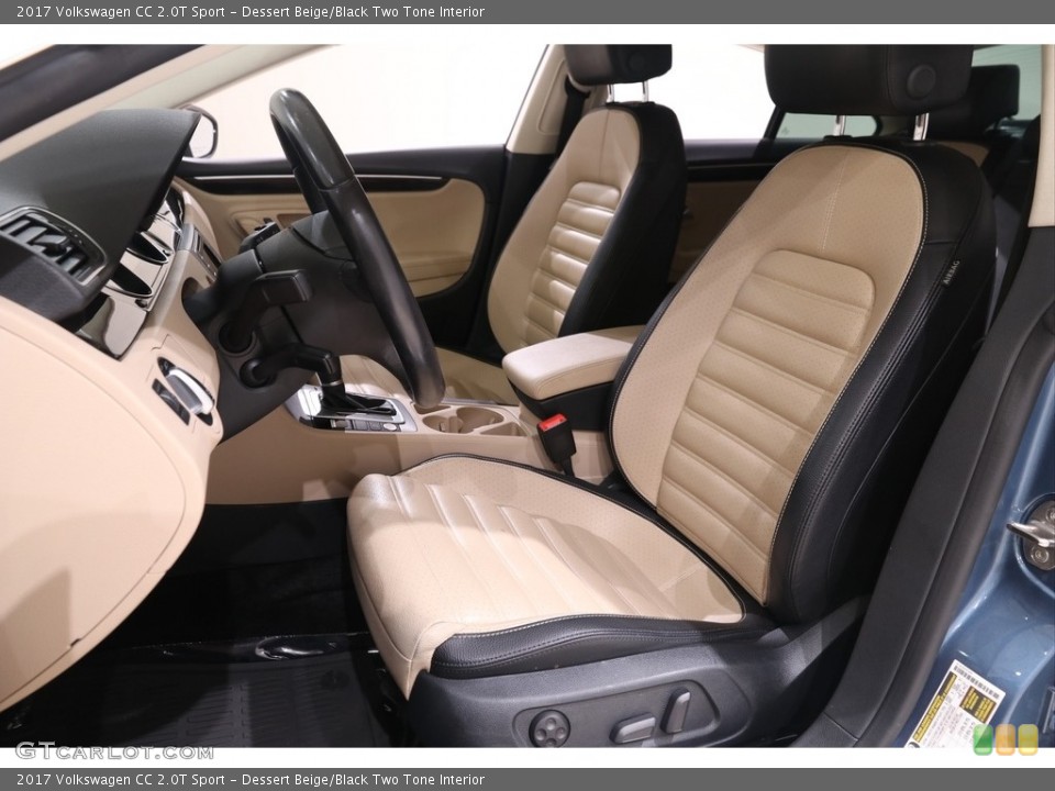 Dessert Beige/Black Two Tone Interior Front Seat for the 2017 Volkswagen CC 2.0T Sport #138998540