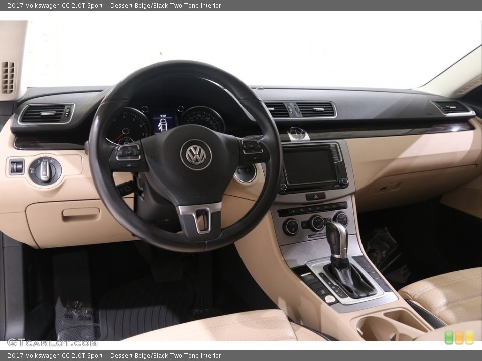 Dessert Beige/Black Two Tone Interior Dashboard for the 2017 Volkswagen CC 2.0T Sport #138998549