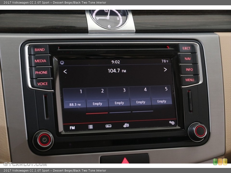 Dessert Beige/Black Two Tone Interior Audio System for the 2017 Volkswagen CC 2.0T Sport #138998582