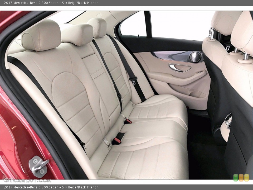 Silk Beige/Black Interior Rear Seat for the 2017 Mercedes-Benz C 300 Sedan #138998735
