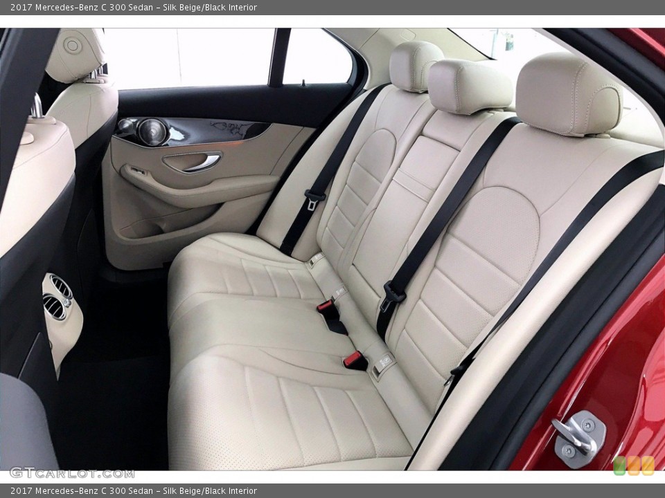 Silk Beige/Black Interior Rear Seat for the 2017 Mercedes-Benz C 300 Sedan #138998747