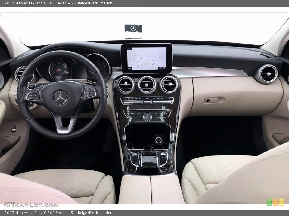 Silk Beige/Black Interior Dashboard for the 2017 Mercedes-Benz C 300 Sedan #138998759