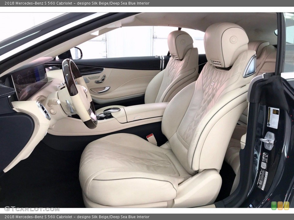designo Silk Beige/Deep Sea Blue Interior Photo for the 2018 Mercedes-Benz S 560 Cabriolet #139000646
