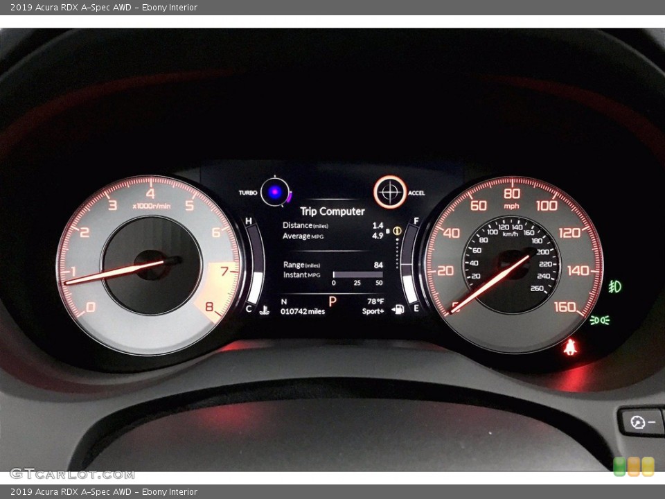 Ebony Interior Gauges for the 2019 Acura RDX A-Spec AWD #139001402