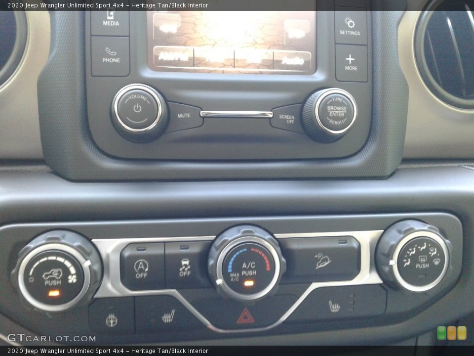 Heritage Tan/Black Interior Controls for the 2020 Jeep Wrangler Unlimited Sport 4x4 #139003061