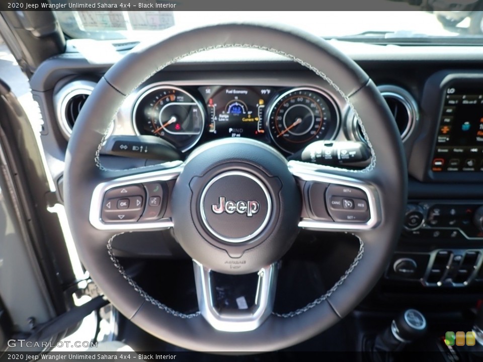 Black Interior Steering Wheel for the 2020 Jeep Wrangler Unlimited Sahara 4x4 #139009017