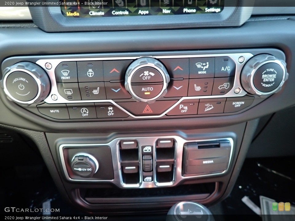 Black Interior Controls for the 2020 Jeep Wrangler Unlimited Sahara 4x4 #139009041