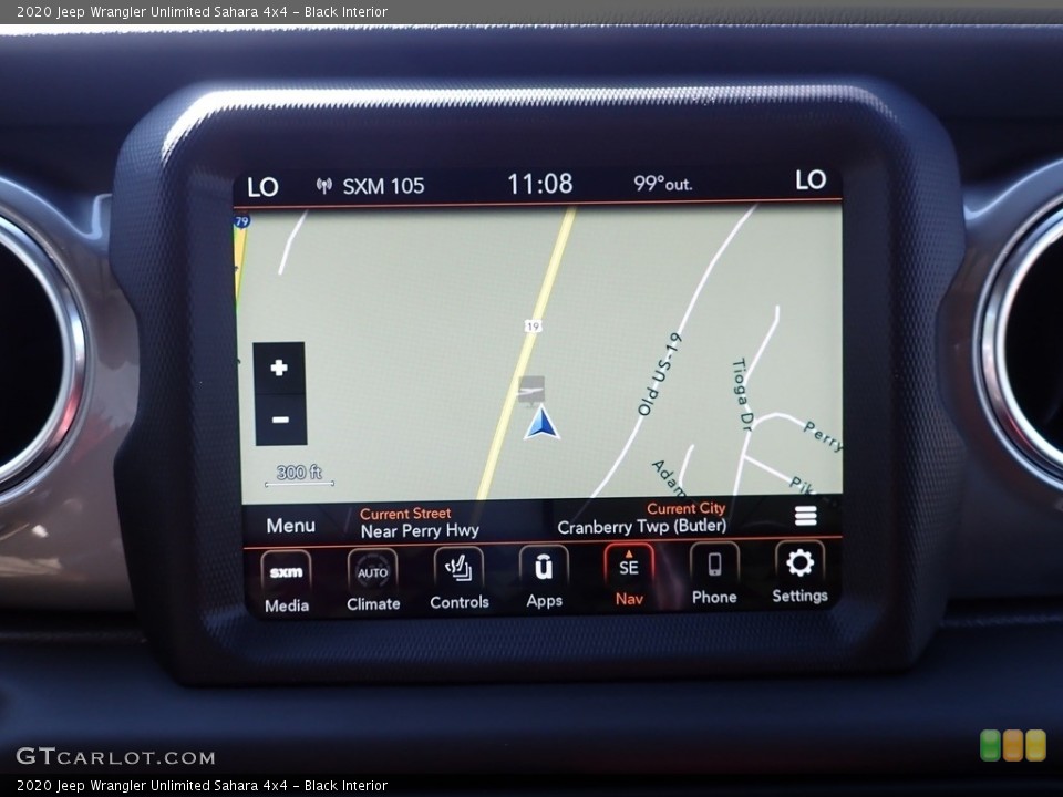 Black Interior Navigation for the 2020 Jeep Wrangler Unlimited Sahara 4x4 #139009068