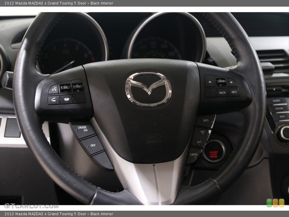 Black Interior Steering Wheel for the 2013 Mazda MAZDA3 s Grand Touring 5 Door #139009176
