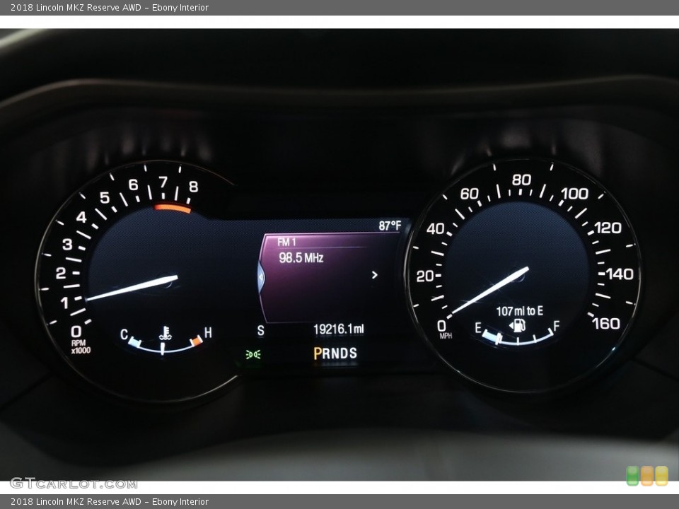 Ebony Interior Gauges for the 2018 Lincoln MKZ Reserve AWD #139018611