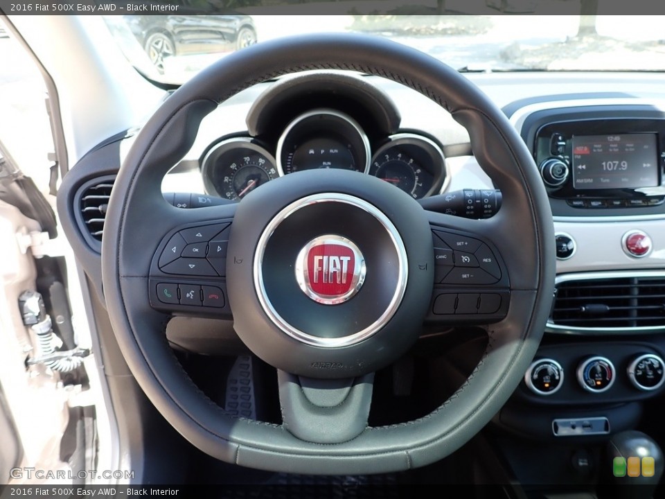 Black Interior Steering Wheel for the 2016 Fiat 500X Easy AWD #139020821